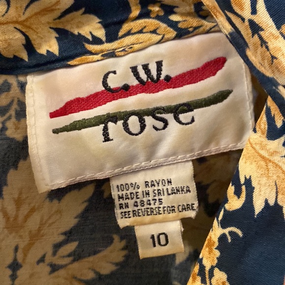 Vintage C.W Rose faux button front floral dress size 10 - Picture 3 of 5